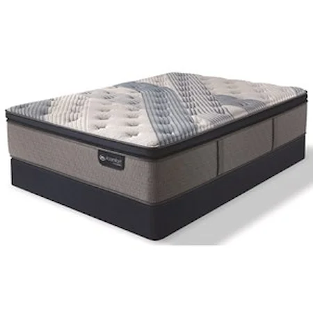 Queen Plush Pillow Top Hybrid Mattress and Blue Fusion High Profile Foundation
